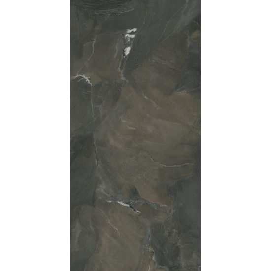 Bodenfliese Iron Schwarz Poliert 120×260 cm