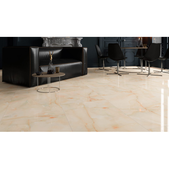 Bodenfliese Onyx Beige Poliert 60×120 cm