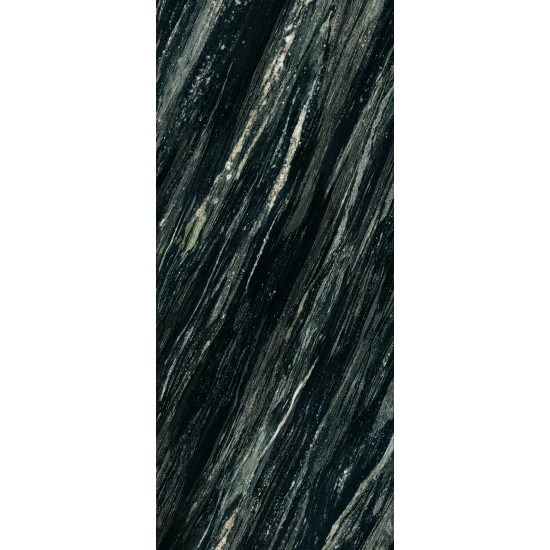 Bodenfliese Wonder Schwarzgrau Poliert 120×278 cm