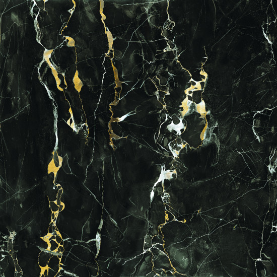 Bodenfliese Juwel Schwarz Gold Poliert 60×120 cm